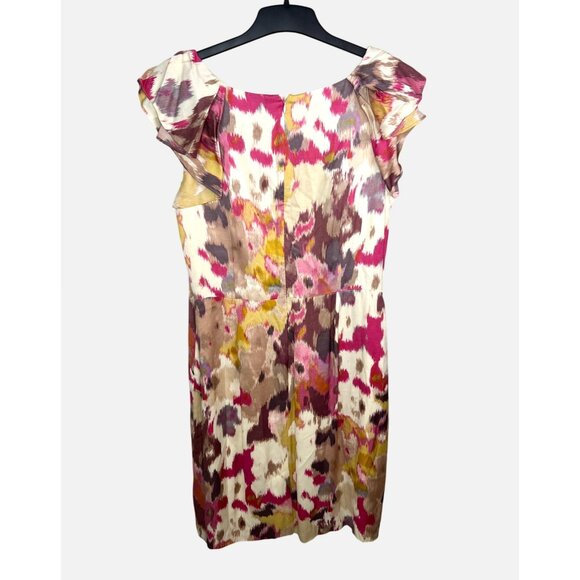 Ann Taylor Loft Womens Multicolor Ruffle Sleeve Dress Size 12 - Picture 2 of 16